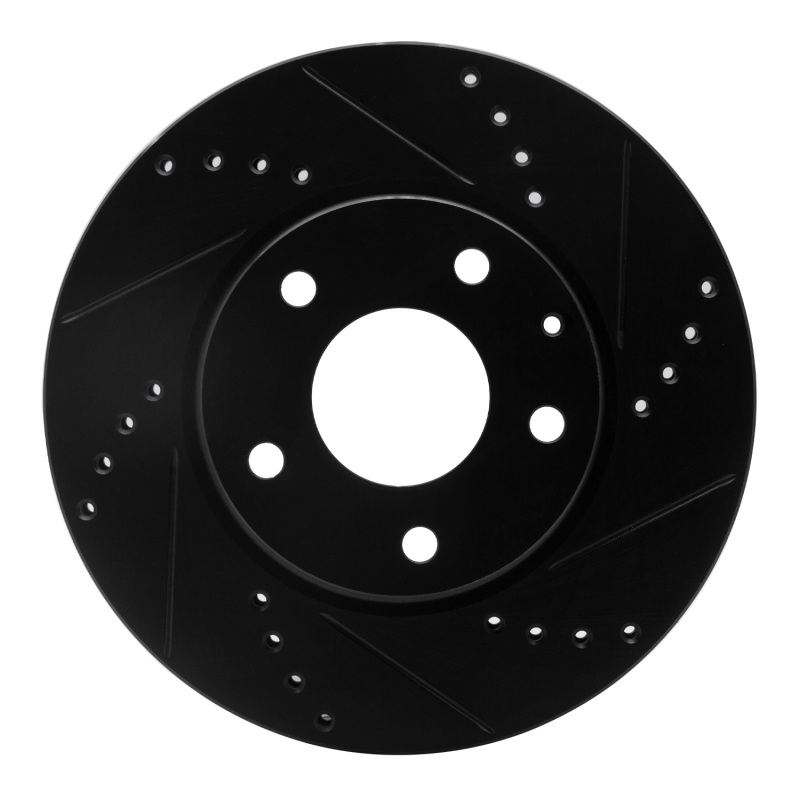 Mazda CX-3 Brake Rotor (1) - Front Right - R1 Concepts - Drilled & Slotted - Black - `14-`24